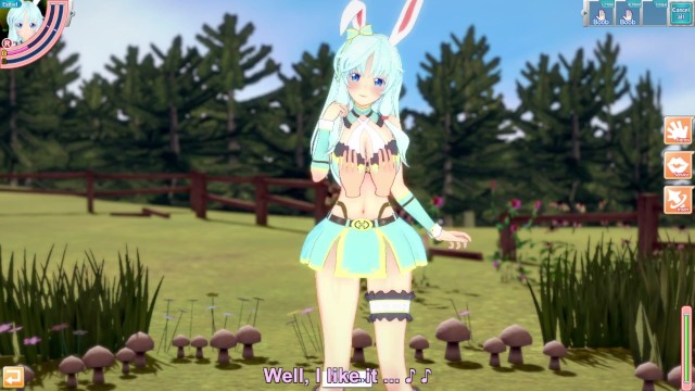 【3D】可爱的兔女郎在草地上玩耍}