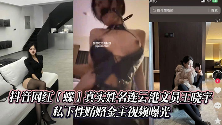 抖音网红【蝶】真实姓名连云港文员王晓宇 私下性贿赂金主视频曝光}